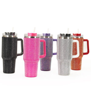 Sparkly 40oz Tumbler with straw for travel